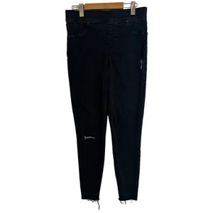 Spanx Black Distressed Skinny Jeans Size Large